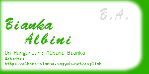bianka albini business card